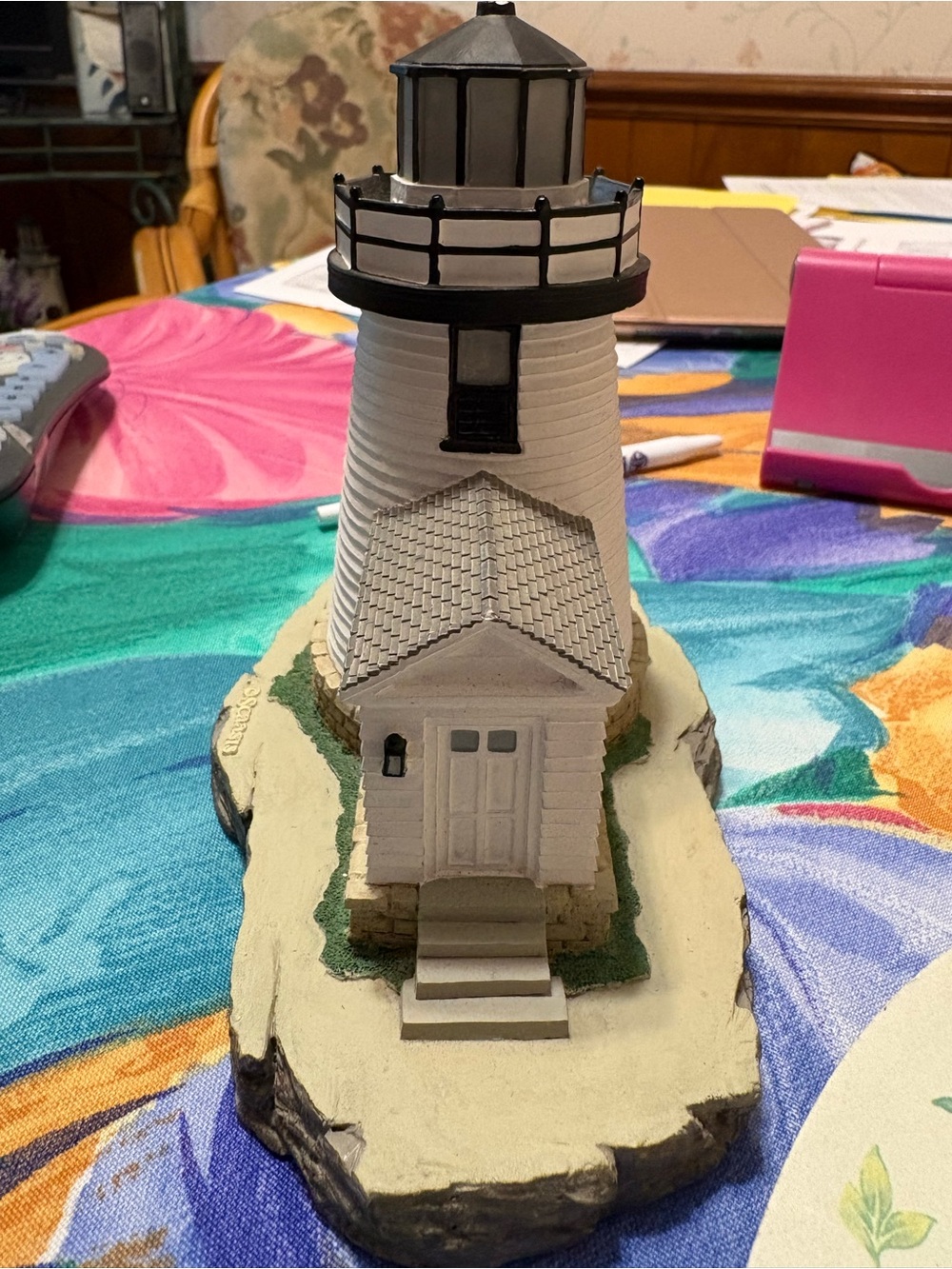 Lighthouse: Mystic CT Lighthouse Figurine. Scaasis Originals. Approx 5 1/2 inche